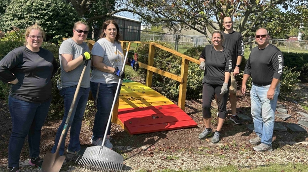 A Days of Caring team at work